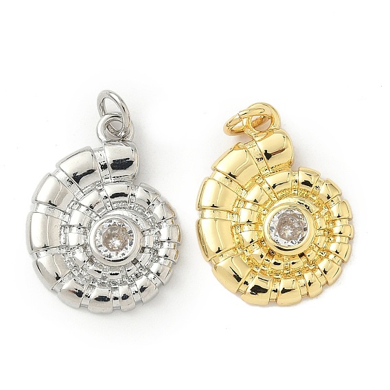 Латунные микро проложить кубического циркония подвески, форма раковины, долговечный, без кадмия и без свинца, стойки покрытие, с целью перехода в кольце