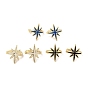 Rack Plating Brass Enamel Star Cuff Earrings for Women, Golden