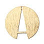 Латунные подвески, волочильных стиле, плоские круглые с letter.a
