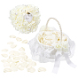 DIY Party Decoration Kits, including Roser Heart Polyester with Foam Wedding Ring Display Pillow, Polyester Flower Baskets, Plastic Artificial Petals