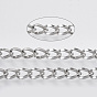 304 Stainless Steel Curb Chains, with Spool, Twisted Chains, Unwelded
