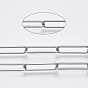 304 Stainless Steel Paperclip Chains, Drawn Elongated Cable Chain, Soldered, with Spool