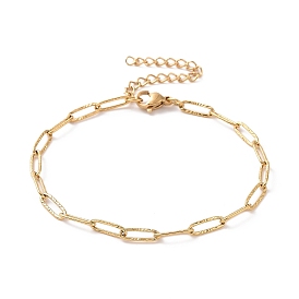 Ion Plating(IP) 304 Stainless Steel Paperclip Chain Bracelet for Men Women