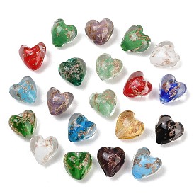 Бусины ручной работы бусины золотого песка, сердце