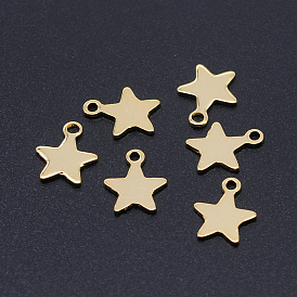 201 Stainless Steel Laser Cut Charms, Blank Stamping Tag, Star