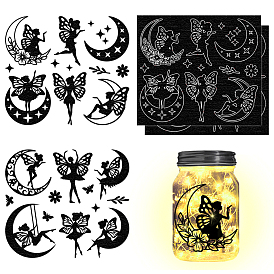 Силуэтная бумага, для светового оформления, световой короб вырезанный из бумаги, русалка