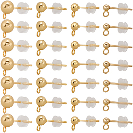 201 Выводы серьги из нержавеющей стали шпилька, с силиконовыми гайками для ушей