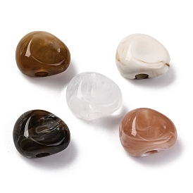 Two Tone Opaque Acrylic Beads, Imitation Gemstone, Nuggest