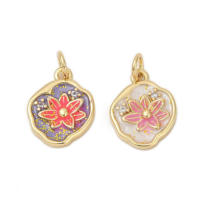 Латунные микро проложить кубического циркония подвески, с эмалью, , стойки покрытие, прочное покрытие, без кадмия и без свинца, с целью перехода в кольце