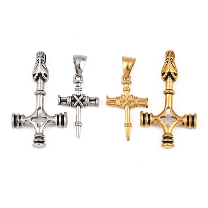 304 Подвески из нержавеющей стали с ионным покрытием (IP), крест прелести