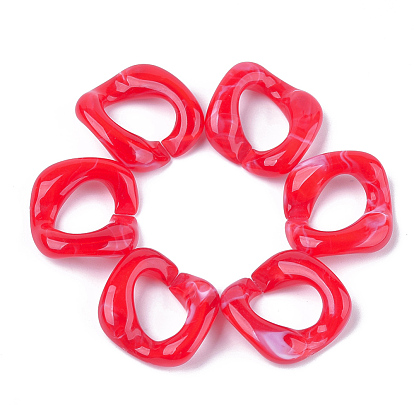 Anillos de enlace de acrílico, conectores de enlace rápido, para hacer cadenas de bordillos, estilo de imitación de piedras preciosas,  torcedura