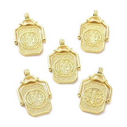 Eco-Friendly Brass Pendants,  Long-Lasting Plated, Transfer Card Shape, with Religion Theme Pattern