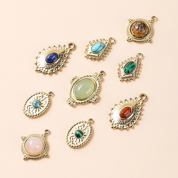 Подвески сплава драгоценных камней, Овальные/каплевидные/воздушные змеи/плоские круглые подвески