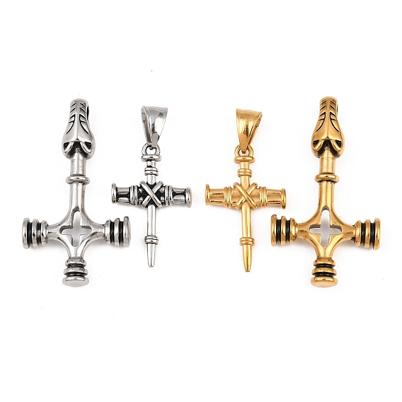 304 Подвески из нержавеющей стали с ионным покрытием (IP), крест прелести