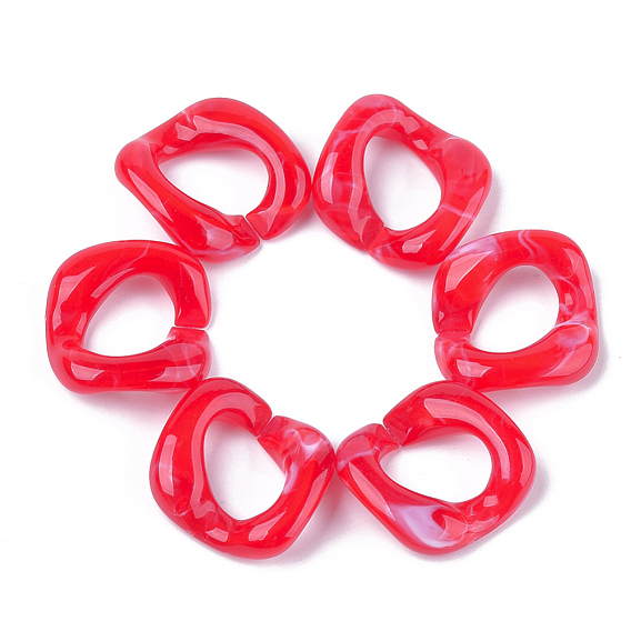 Anillos de enlace de acrílico, conectores de enlace rápido, para hacer cadenas de bordillos, estilo de imitación de piedras preciosas,  torcedura