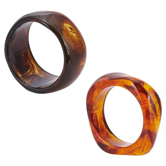 2шт. 2 цветные акриловые браслеты для женщин, скрученные самородки