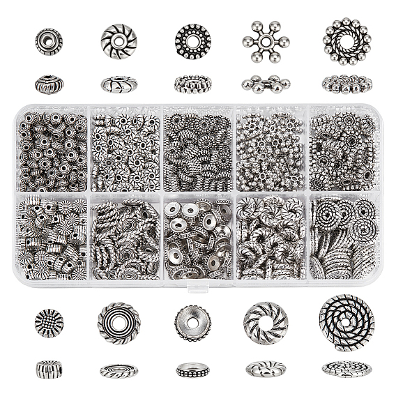 670 шт 10 стили разделительные бусины в тибетском стиле, разнообразные