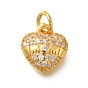 Тема матери стойка покрытие латунь микро паве кубические цирконии подвески, без свинца и без кадмия, долговечный, сердце со словом мама