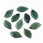 Carved Natural Green Aventurine Pendants, Leaf