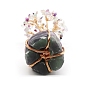 Natural Gemstone Chips Tree Decorations, Copper Wire Feng Shui Energy Stone Gift for Women Men Meditation