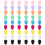 54Pcs 9 Colors Rubberized Style Opaque Acrylic Beads, Skull