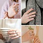 13Pcs 13 Style Aquamarine Rhinestone Tortoise & Elephant & Lotus & Crown Finger Rings Set, Alloy Stackable Rings for Women