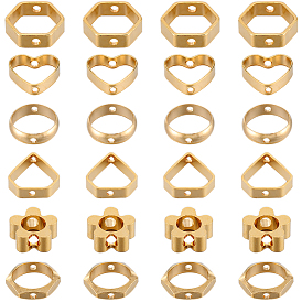 48шт 6 стили латунная рамка для бусин, разнообразные