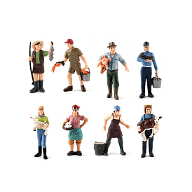 Mini figurines de main de ferme en pvc, modèle réaliste d'agriculteurs pour l'éducation préscolaire apprendre cognitif, les jouets pour enfants, motif poisson/œuf/homme/animal/mouton/vache/cochon/femme