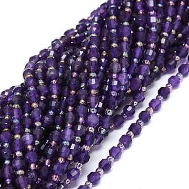 Chapelets de perles naturelles améthyste, avec des perles de rocaille, facette, Toupie, perles de prisme à double pointe