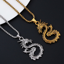 New Year's Day Alloy Dragon Pendant Necklaces