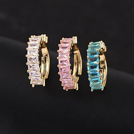 Sparkling CZ Stone Ring for Women - Unique Design Copper Gold Plated Fashion Jewelry