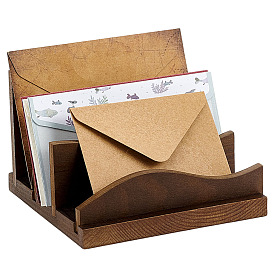 1шт. 3-слотовые деревянные подставки для файлов, держатели папок для файлов, форма волны