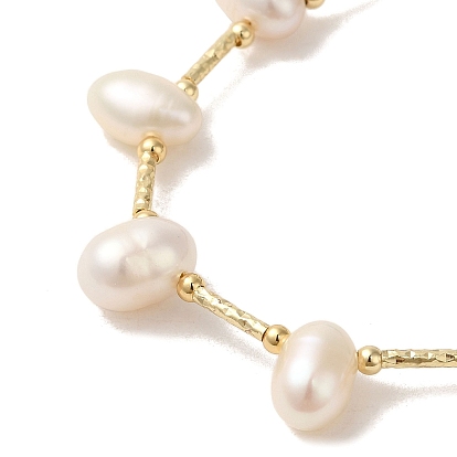 Natural Pearl & Glass & Brass Beaded Bracelet