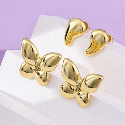 Латунь серьги, долговечный, без свинца и без кадмия, реальный 18 k позолоченный