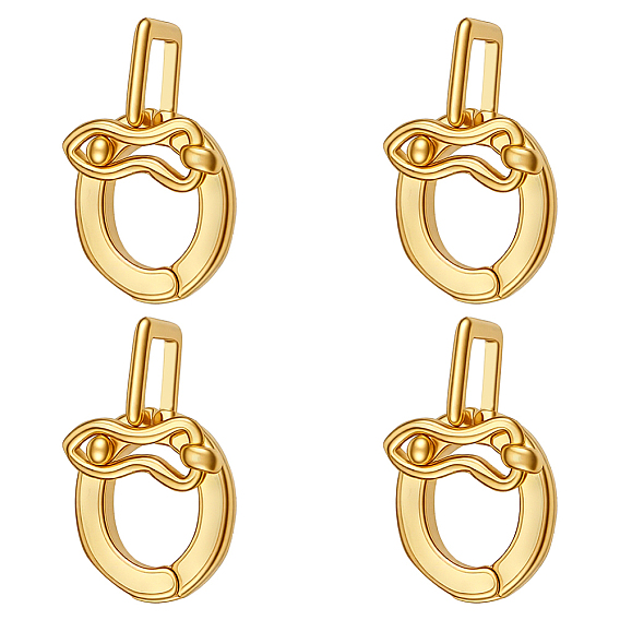 4Pcs Brass Enhancer Shortener Bails, Hinged Pendant Bails