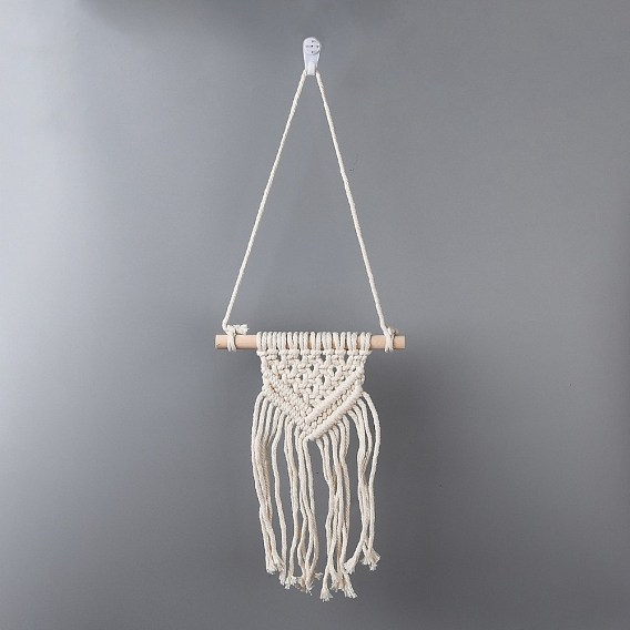 Хлопок шнур макраме тканый настенный подвесной, с пластиковыми крючками без следов, для детской и домашнего украшения