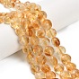 Нагретые нити из натуральных цитриновых бусин, плоско-круглые, граненые