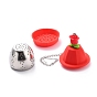 Silicone Tea Infuser, with 304 Stainless Steel Filter & Chain & Hook, Flower