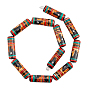 Handmade Porcelain Ceramic Beads Strands, Famille Rose Style, Column