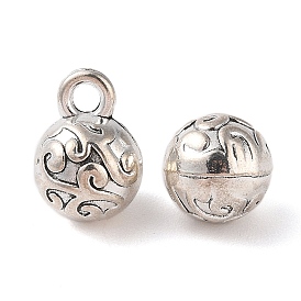 Tibetan Style Alloy Charms, Cadmium Free & Lead Free, Round