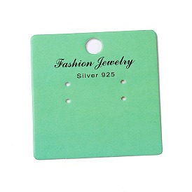 Cartes d'affichage de boucle d'oreille de bijoux en papier, carré avec mot bijoux de mode