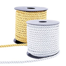 Polyester Braided Cord, 3-Ply, Twisted Rope, for DIY Cord Jewelry Findings
