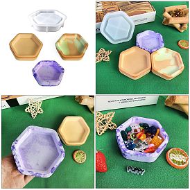 Hexagon Jewelry Plate DIY Food Grade Silicone Molds, Resin Casting Molds, for UV Resin, Epoxy Resin Craft Making