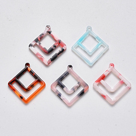 Cellulose Acetate(Resin) Pendants, Rhombus