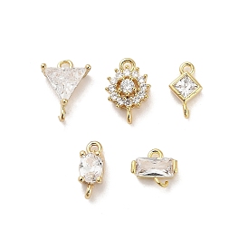 10шт. латунные подвески-коннекторы со стразами, без кадмия, без никеля и без свинца, реальный 18 k позолоченный