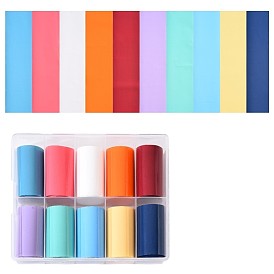 10Rolls Solid Color Nail Art Transfer Stickers, Nail Decals, for DIY Nail Tips Decoration