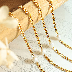 Collier élégant en perles d'acier et de titane pour femmes, bijoux élégants en chaîne automne/hiver