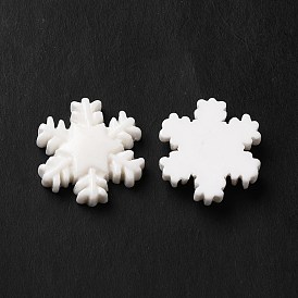 Cabochons de noël en résine opaque, flocon de neige