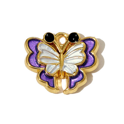 304 нержавеющей стальной эмали подвески, бабочки прелести, с блеском порошок, ионное покрытие (ip), реальный 18 k позолоченный