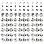 90Pcs 9 Styles Tibetan Style Alloy Beads, Oval & Round